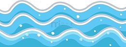 卡通可爱风格蓝色水波