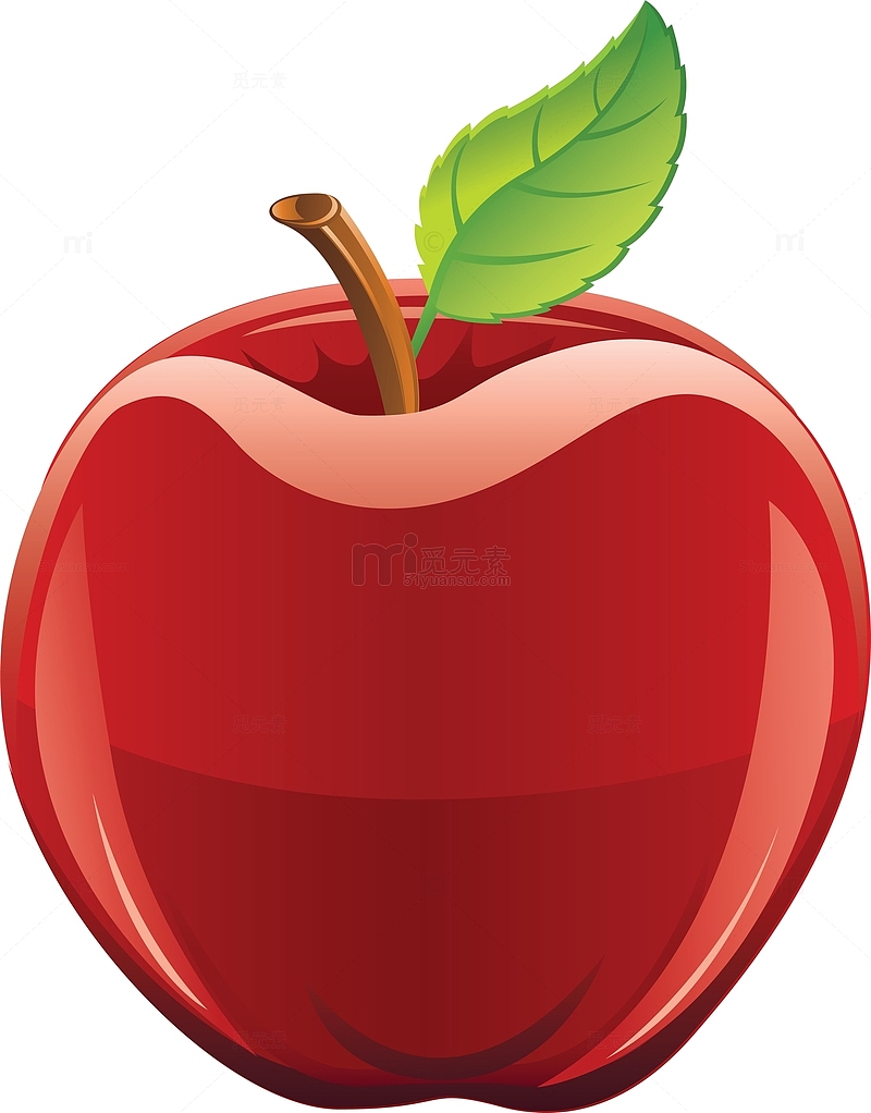 卡通3d图片食物剪影 手绘红苹果