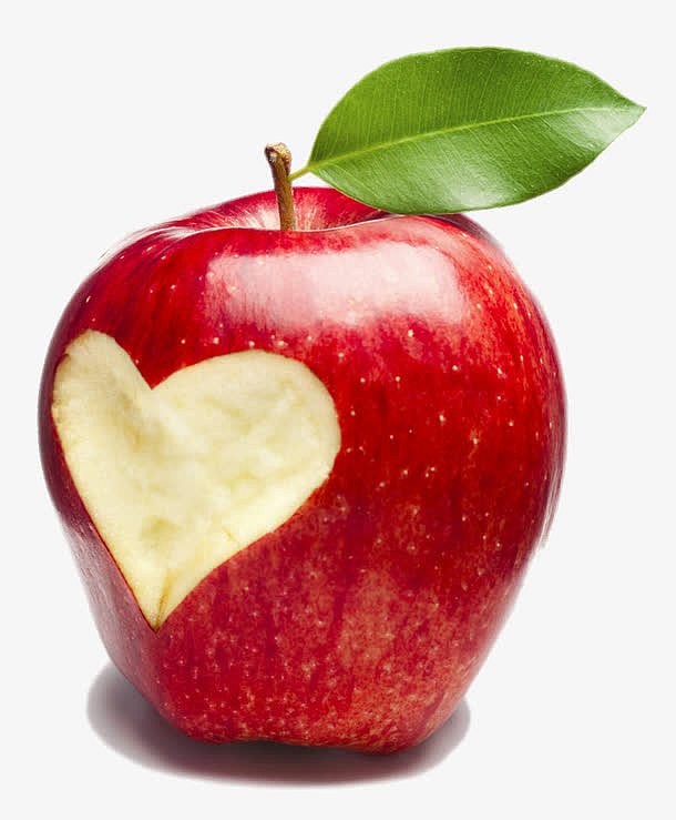 咬成爱心的苹果