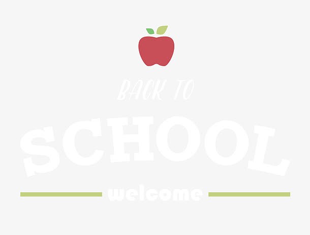 矢量创意红苹果欢迎返校英文字体