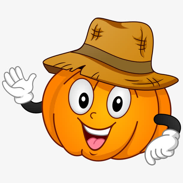 戴帽子的南瓜免抠素材免费下载_觅元素51yuansu.com