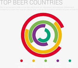 啤酒国家信息图表矢量元素