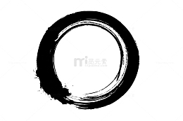 环形水墨风格画