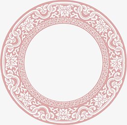 环形复古剪纸花纹