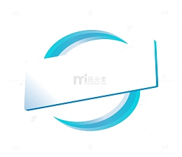 蓝色线条环形标题框