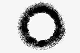 环形水墨画psd
