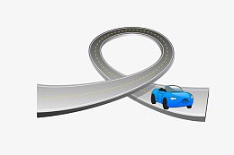 矢量卡通图案环形赛车道