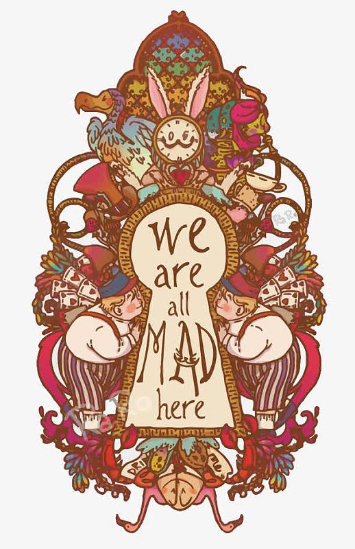 兔子剪影png手绘爱丽丝梦游兔子设计元素png矢量手绘爱丽丝梦游仙境