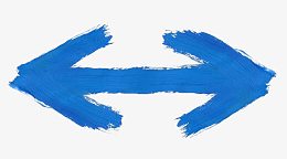 蓝色手绘涂鸦箭头