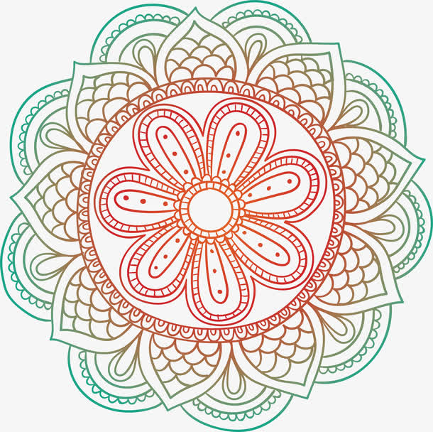 渐变色古风花纹