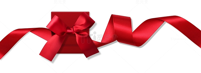 红色蝴蝶结彩带礼盒装饰图案
