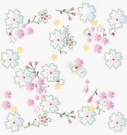 矢量蓝白花紫花