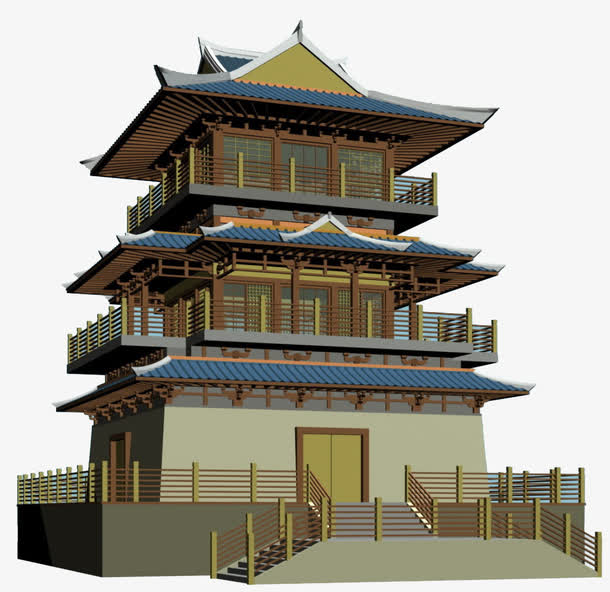 古代阁楼效果图