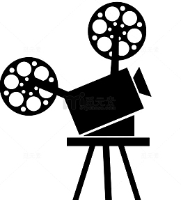 老式复古电影交卷放映机剪影