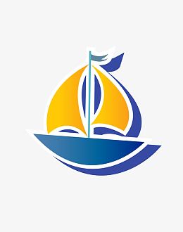 矢量可爱帆船图案图标