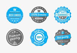 蓝色标签诚信经营品质保证