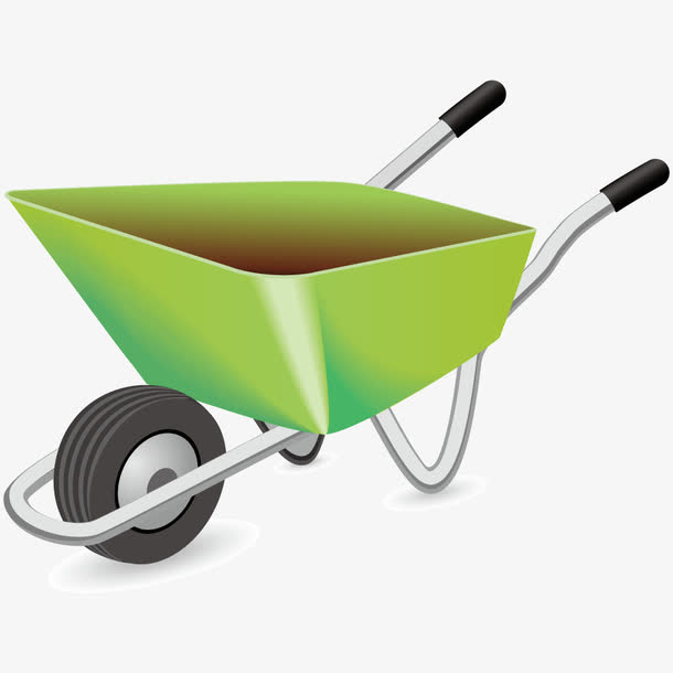 矢量工地手推车