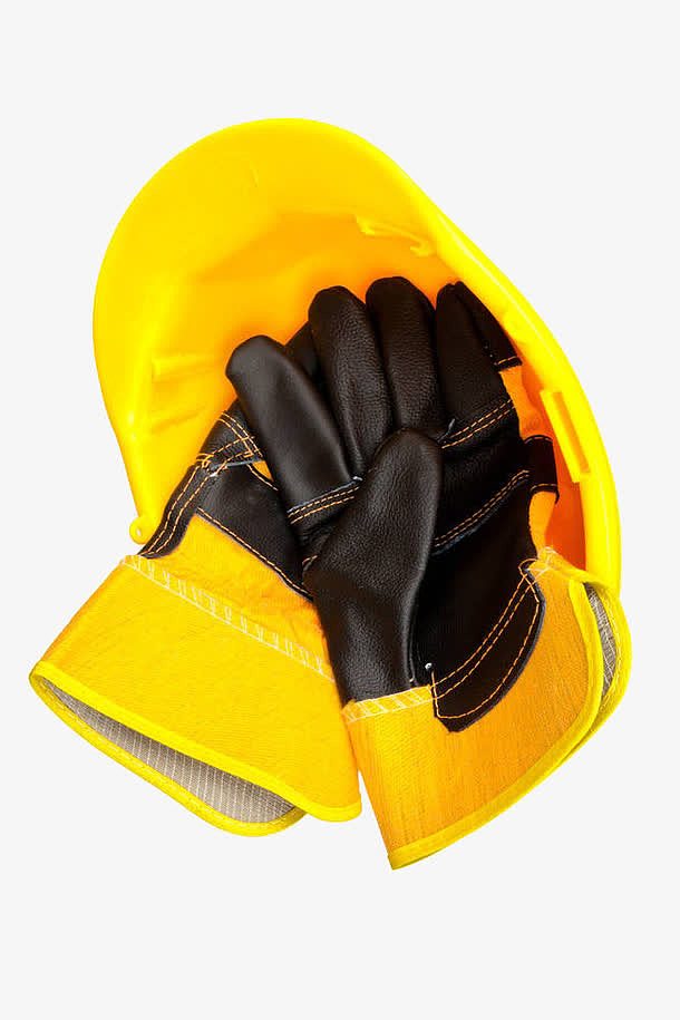 黄色安全帽和手套
