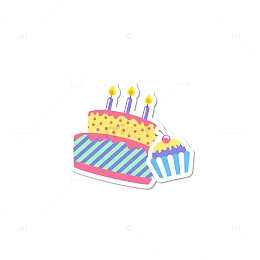 卡通生日聚会蛋糕矢量png