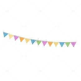 卡通生日聚会彩旗矢量png