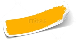 橙色标签便签ppt元素
