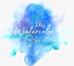 水蓝色水彩涂鸦