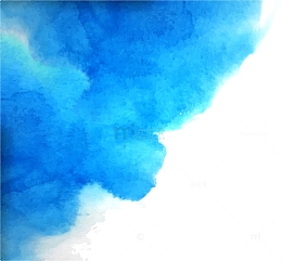 蓝色水彩晕染边框