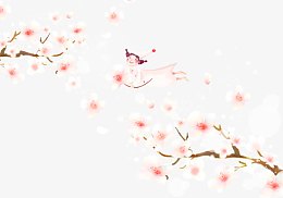 春日桃花节桃花源记小仙女素材