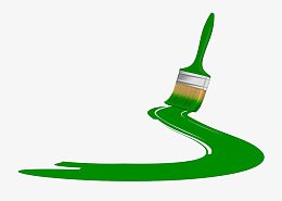绿色油漆刷子