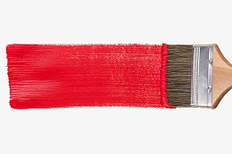 红色油漆墙刷