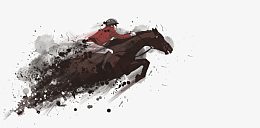 骑马飞奔的马术运动员