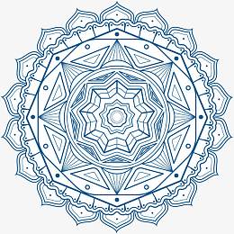蓝色线条曼陀罗