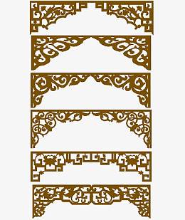 中国风门楣雕花装饰元素