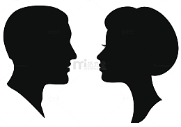 男人女人头像剪影