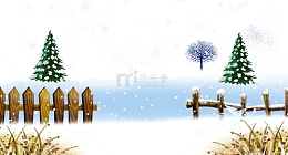 卡通雪景