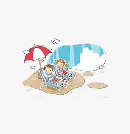 海滩上小朋友