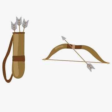 装饰弓箭png矢量老式剑弩aipng童话故事元素矢量素材aipng卡通手绘