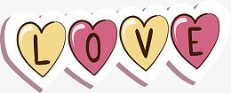 矢量彩色爱心LOVE