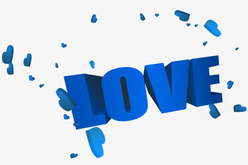 蓝色love艺术字