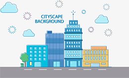 扁平现代城市景观的背景