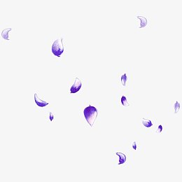 紫色手绘花瓣飞落漂浮素材