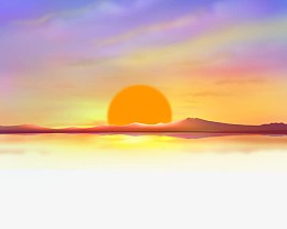 2017动漫天空黄昏太阳落山