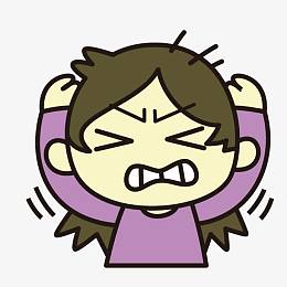 卡通女孩抓狂