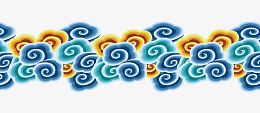 蓝色祥云免抠素材