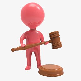 3D小红人手拿拍卖槌