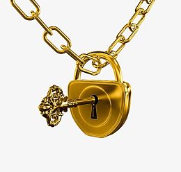 黄金复古钥匙锁