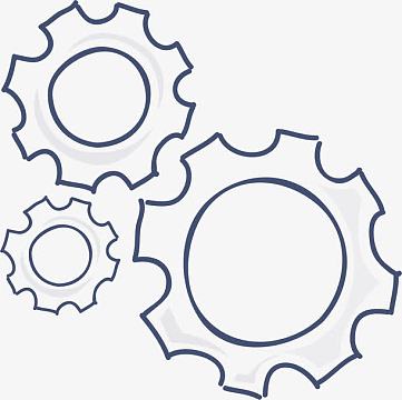 齿轮简图png人脑装饰素材图案aipng简约小清新齿轮科技宣传海报背景