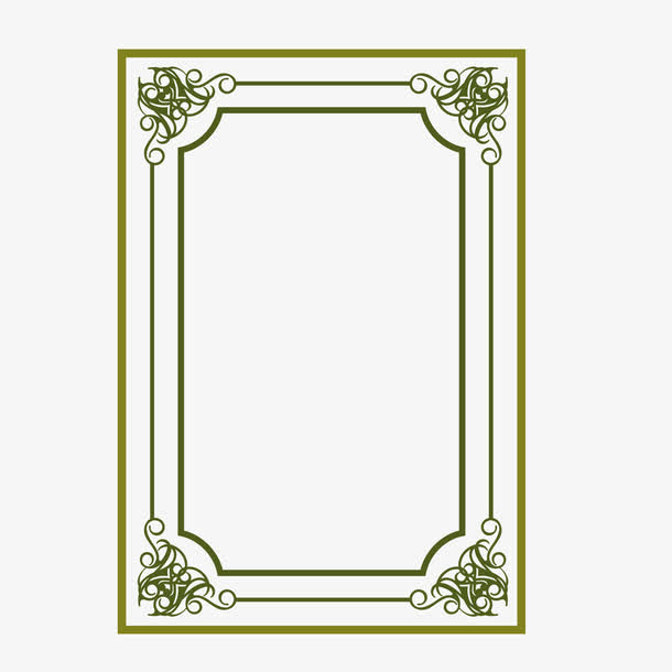 矢量黄色边框矩形相框