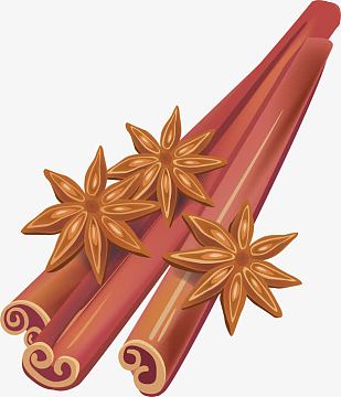 桂皮八角矢量图(1616x1884)png矢量卡通手绘食品调料八角(2096x1700)