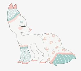 矢量狐狸娃娃和枕头